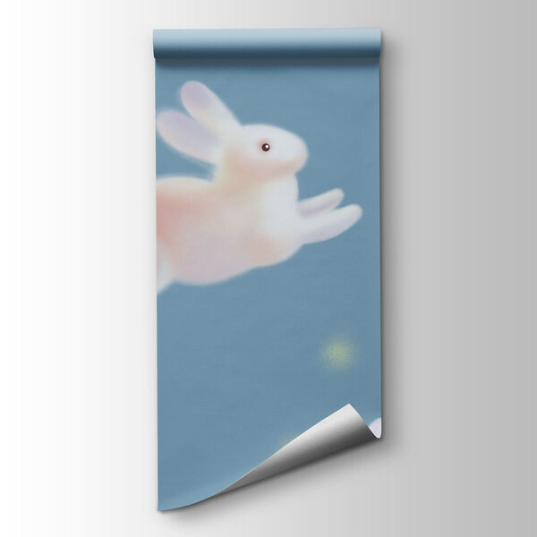 Group of rabbits on a blue background