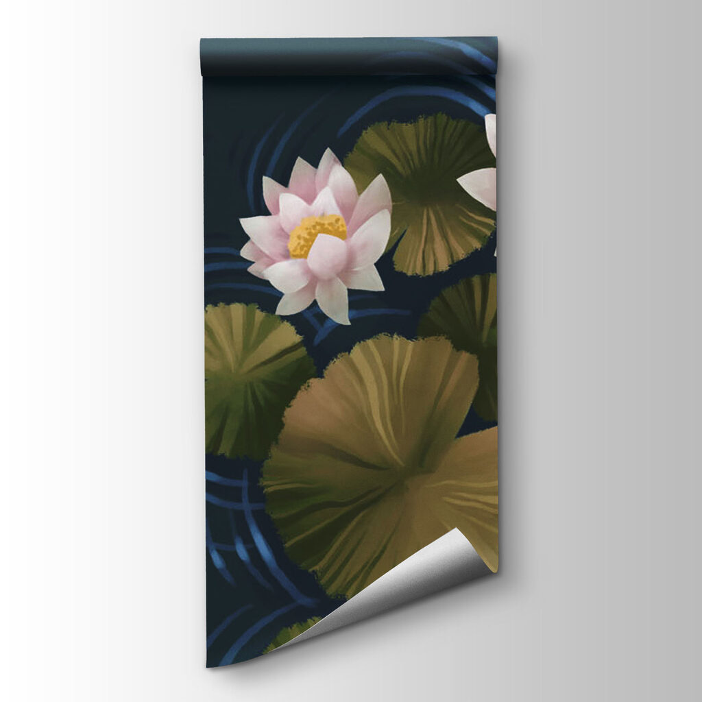 Lily pads in a pond