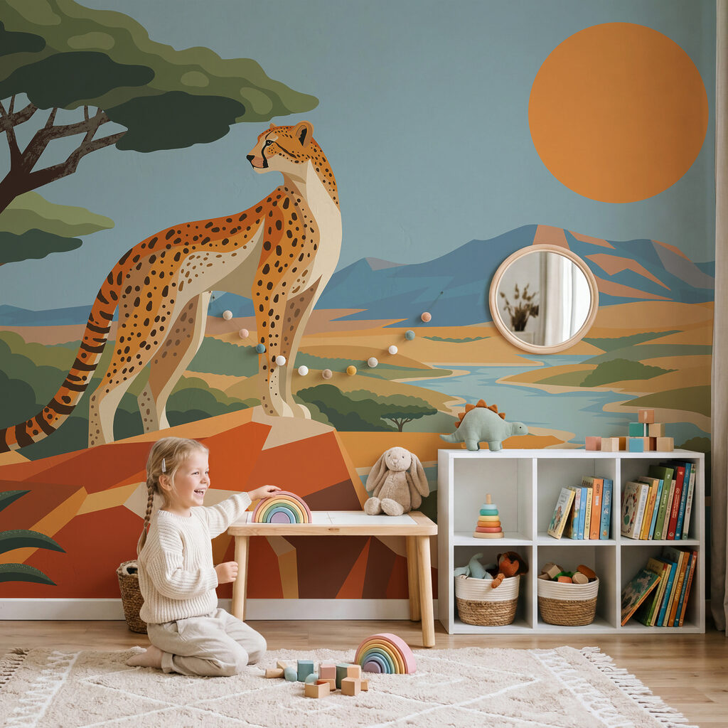 Fototapeta Gepard stojící na skále (Katalogové číslo: t01040)