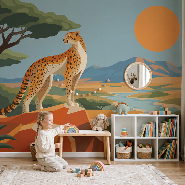 Fototapeta Gepard stojící na skále (Katalogové číslo: t01040)
