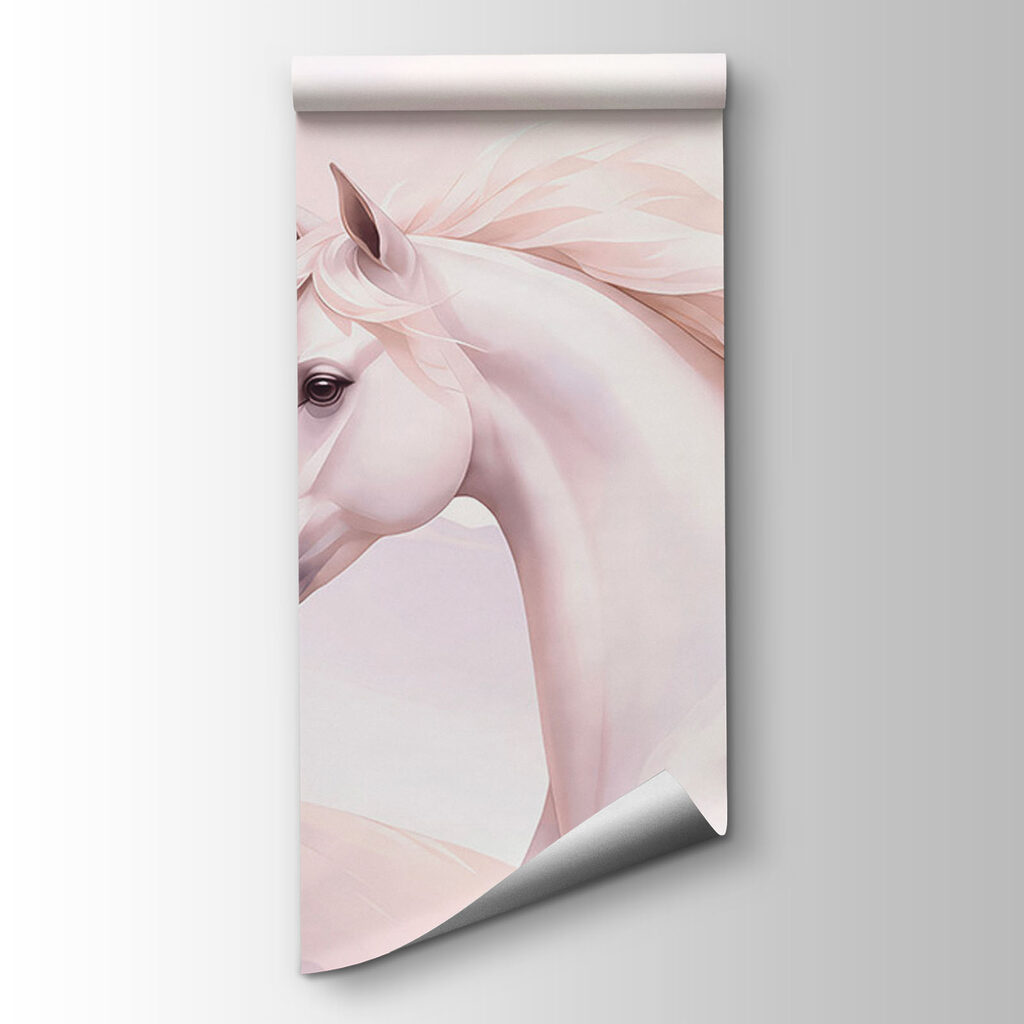 Fototapeta Bílý kůň běžící zasněženou krajinou (Katalogové číslo: t01157)
