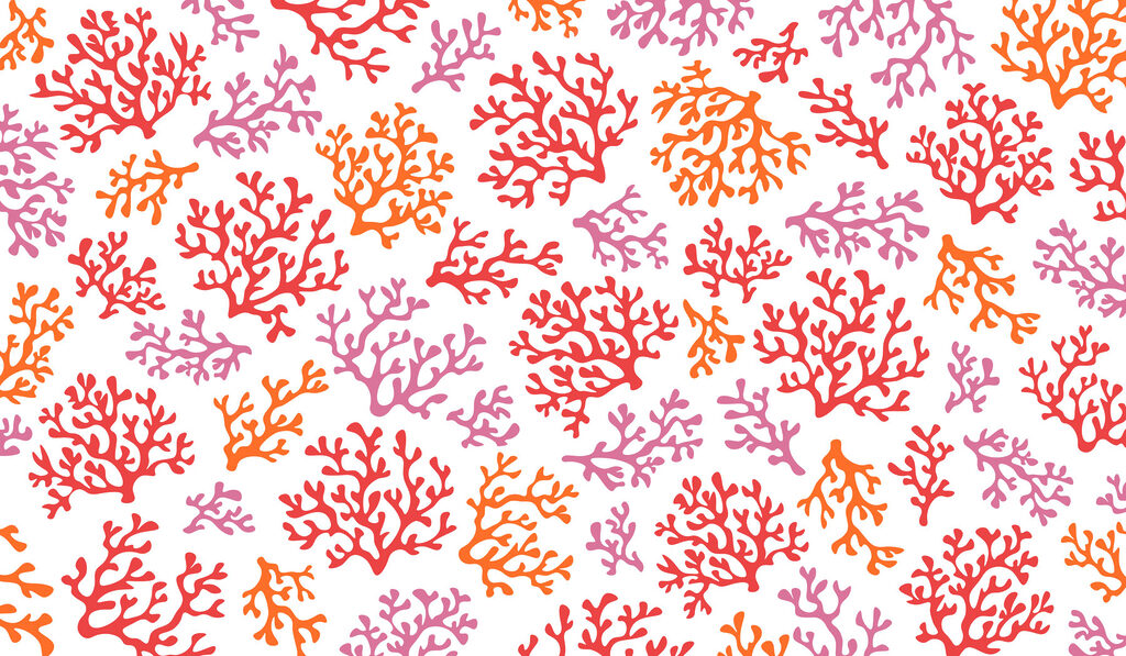Fototapeta Vzor z oranžových a fialových korálů (Katalogové číslo: t01137)